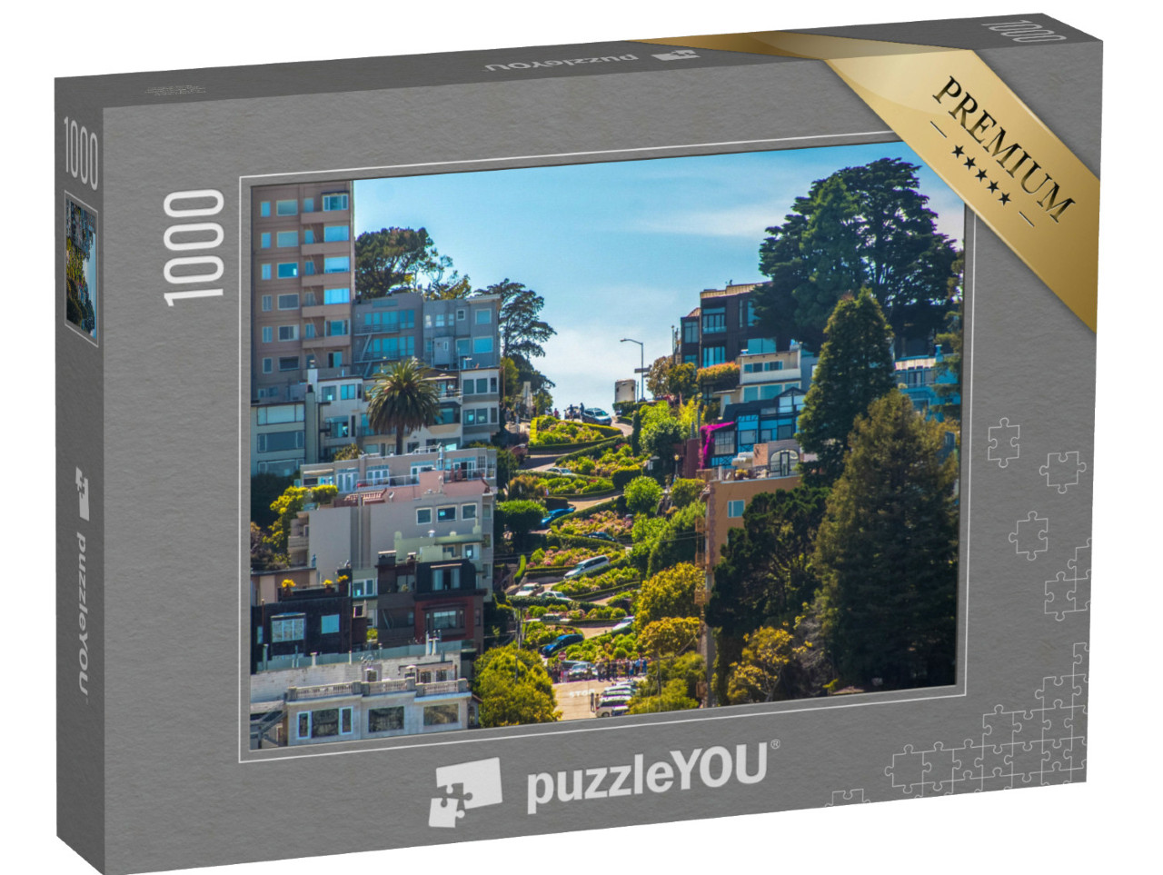 Puzzel 1000 stukjes „Famous Lombard Street, San Francisco, Californië, Verenigde Staten“