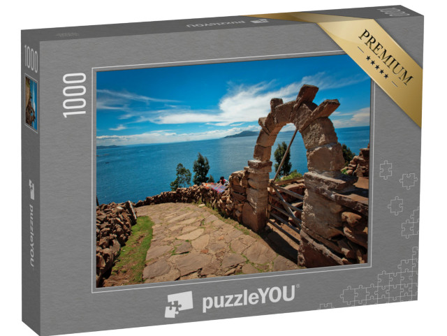 Puzzel 1000 stukjes „Stenen pad op het eiland Taquile, Puno, Peru“