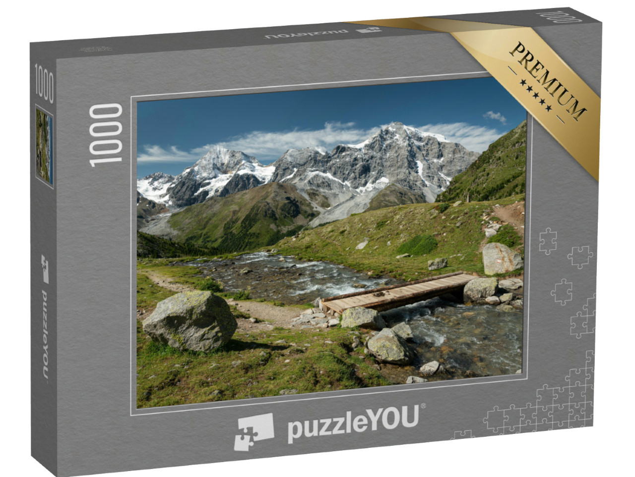 Puzzel 1000 stukjes „De Ortler Alpen bij Sulden (Zuid-Tirol, Italië)“