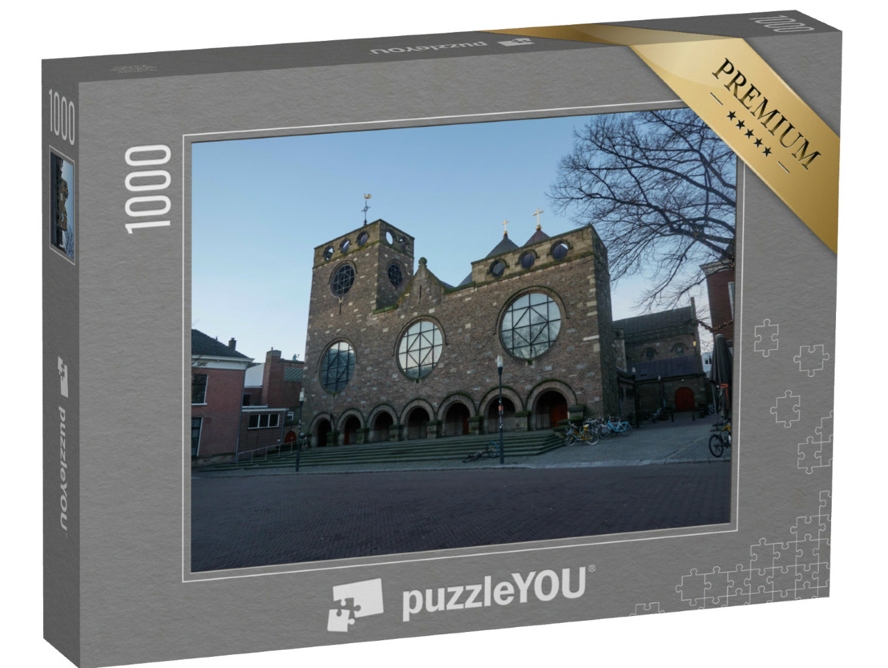 Puzzel 1000 stukjes „Enschede, Nederland, de neoromaanse Sint-Jacobskerk“