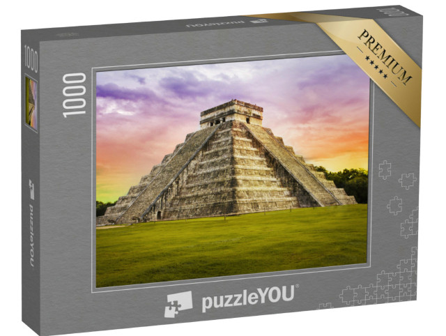 Puzzel 1000 stukjes „Kukulkan tempel van de Maja in Chichén Itzá, Mexico“
