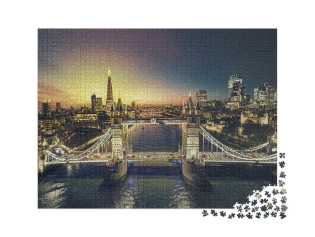 Puzzel 2000 stukjes „Zonsondergang in Londen“