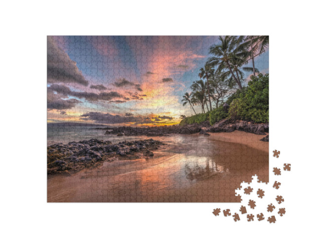 Puzzel 1000 stukjes „Betoverende Hawaïaanse zonsondergang“