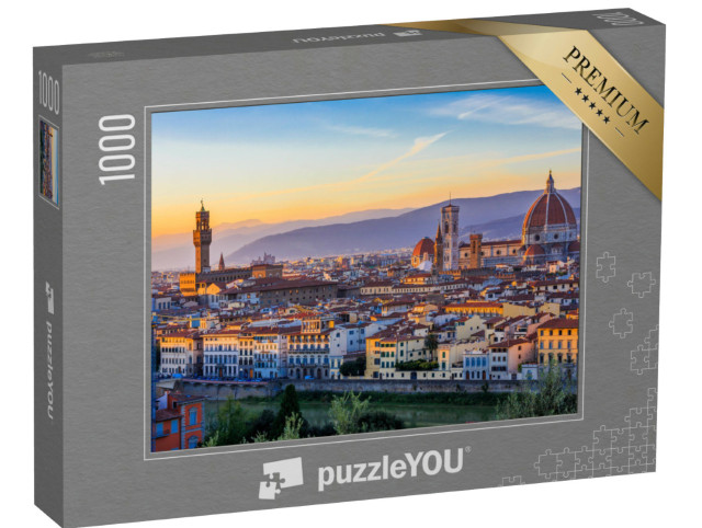Puzzel 1000 stukjes „Uitzicht op Florence bij zonsondergang, Italië“