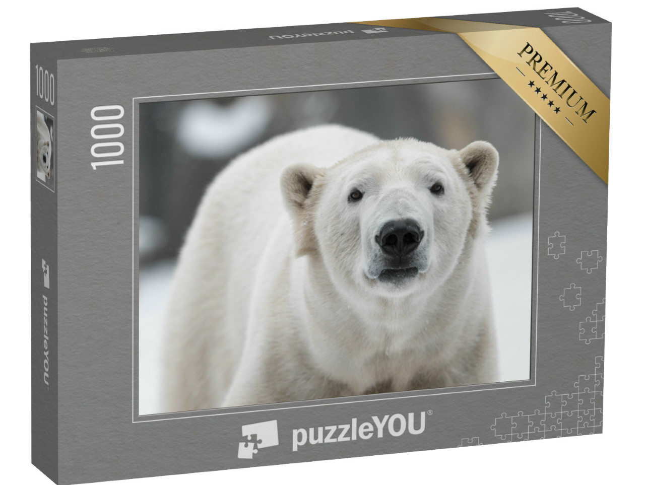 Puzzel 1000 stukjes „Mannelijke ijsbeer, Ursus maritimus in de sneeuw“
