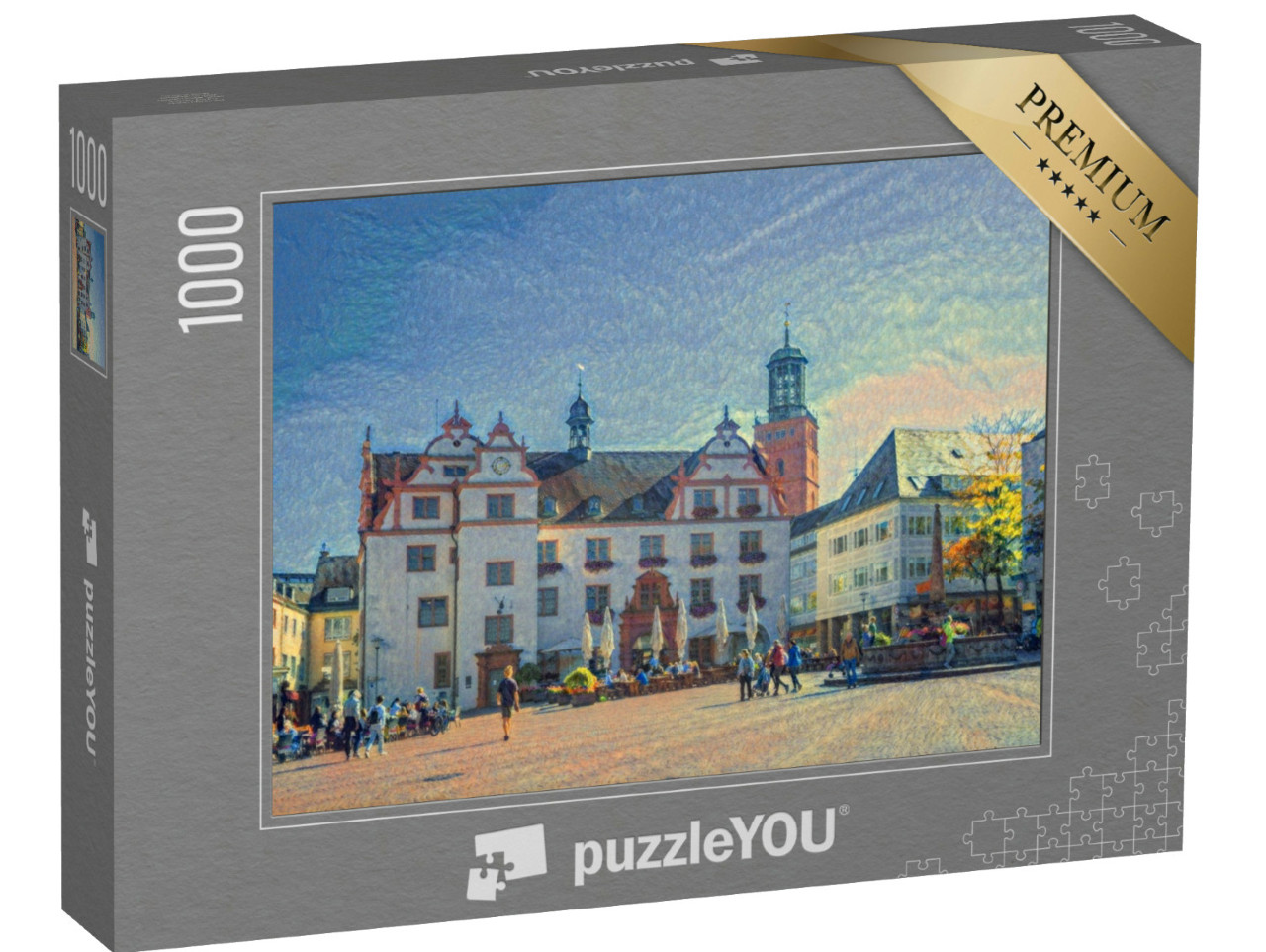 Puzzel 1000 stukjes „in de stijl van Paul-Cezanne - Oude Stadhuis, Darmstadt, Duitsland“