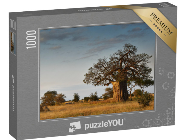 Puzzel 1000 stukjes „Afrikaans landschap met een grote baobabboom“