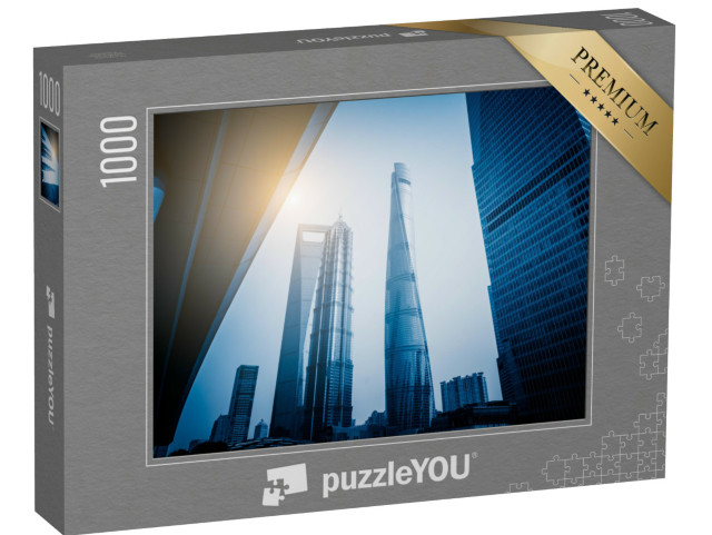 Puzzel 1000 stukjes „Shanghai World Financial Centre en Jin Mao-toren“