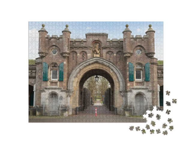 Puzzel 1000 stukjes „Oude stadspoort in de oude vestingstad Naarden“