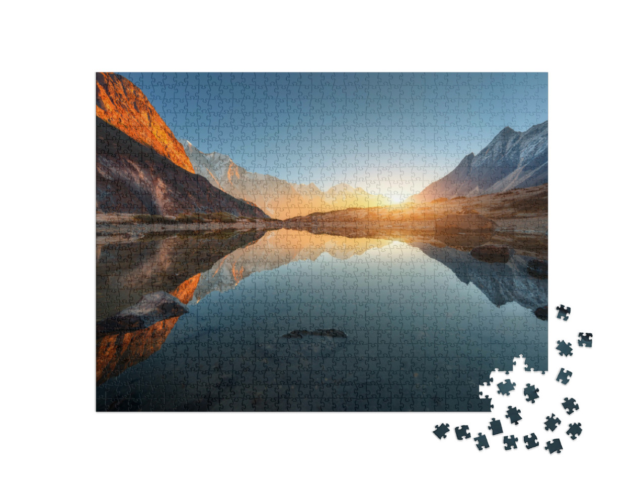 Puzzel 1000 stukjes „Landschap met hoge rotsen en pieken, Himalaya“