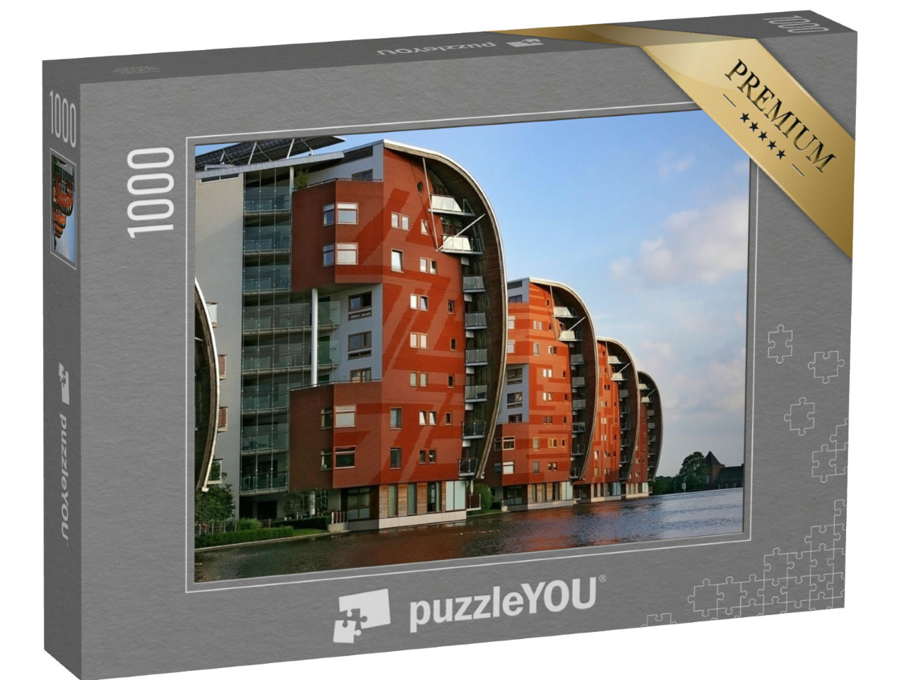 Puzzel 1000 stukjes „Condominium wolkenkrabbers, abstracte moderne architectuur“