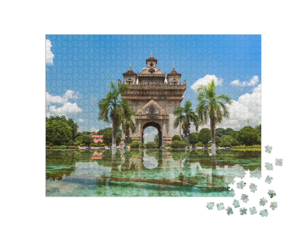 Puzzel 1000 stukjes „Patuxai Monument in Vientiane“