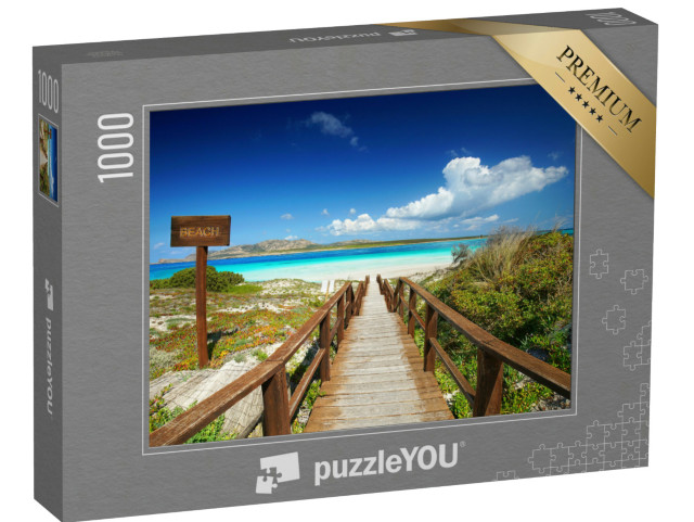Puzzel 1000 stukjes „La Pelosa strand Stintino, eiland Sardinië“