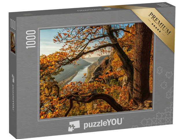 Puzzel 1000 stukjes „Elbe in het Elbezandsteengebergte bij de Bastei“