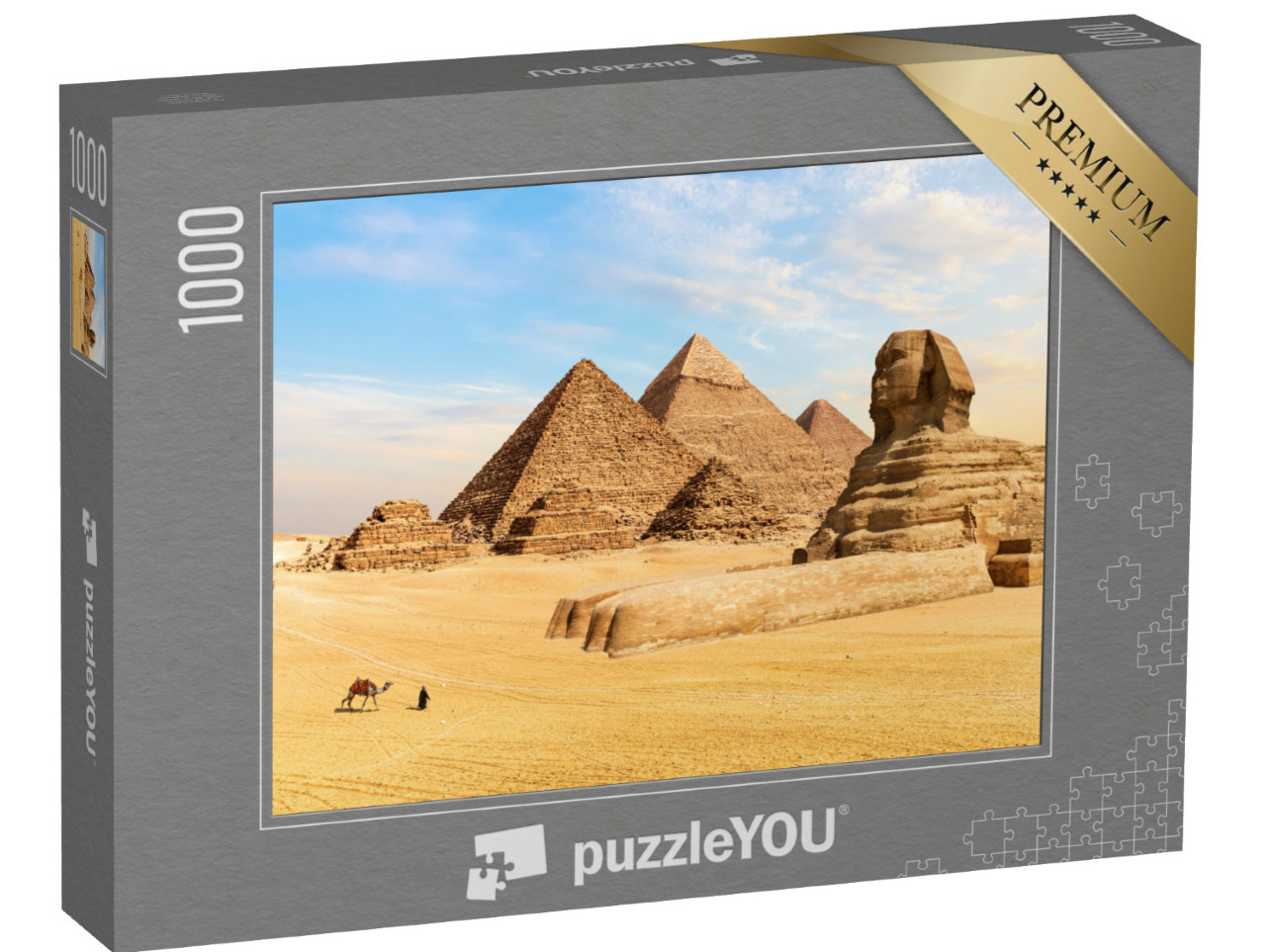 Puzzel 1000 stukjes „Piramides van Gizeh en de Grote Sfinx, Egypte“