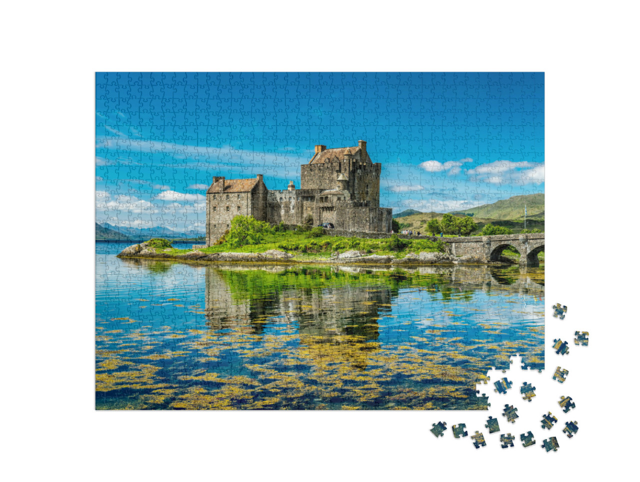 Puzzel 1000 stukjes „Zomerkasteel bij Dornie, Schotland“