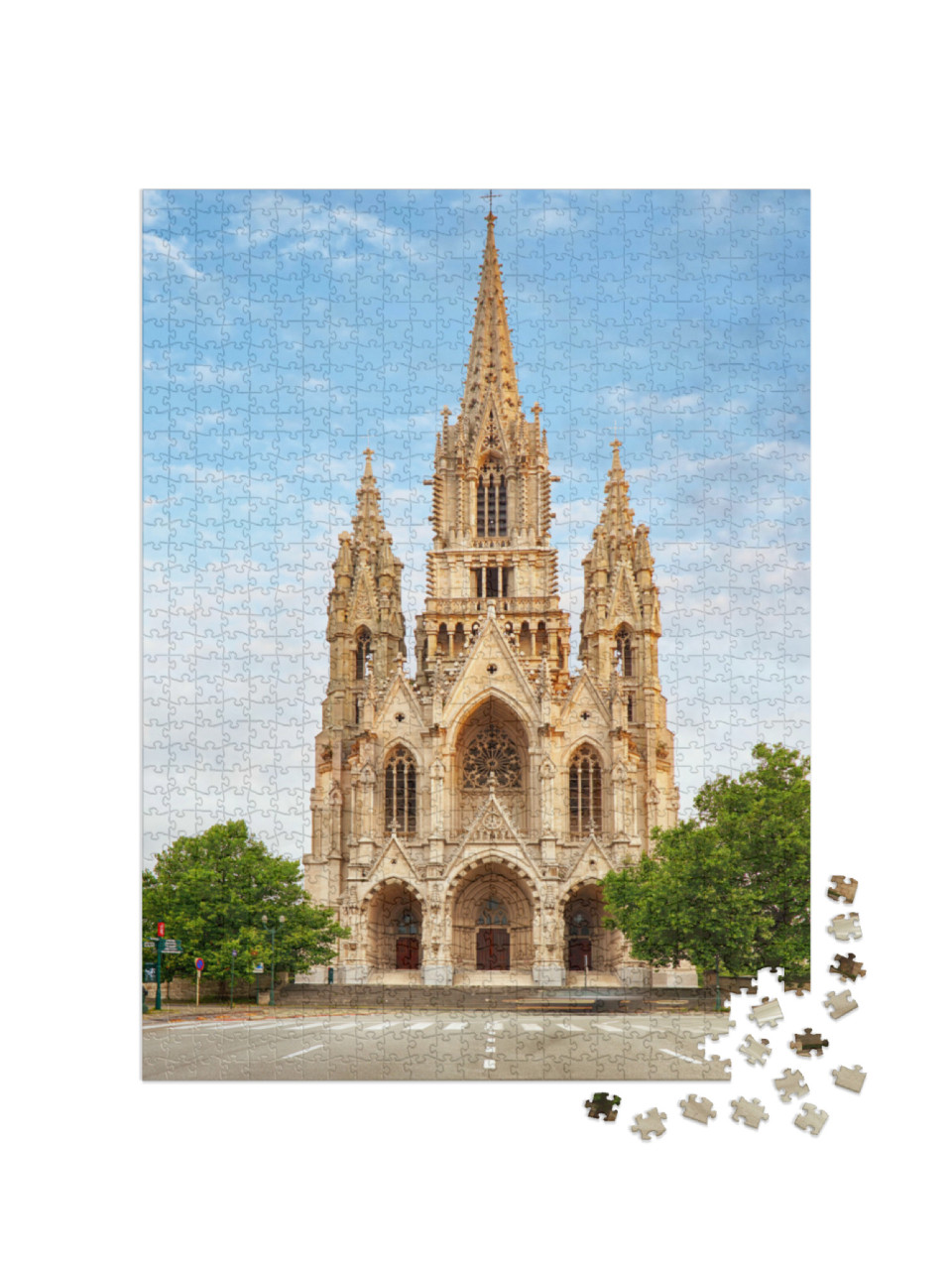 Puzzel 1000 stukjes „Kathedraal Notre Dame du Sablon, Brussel, België“