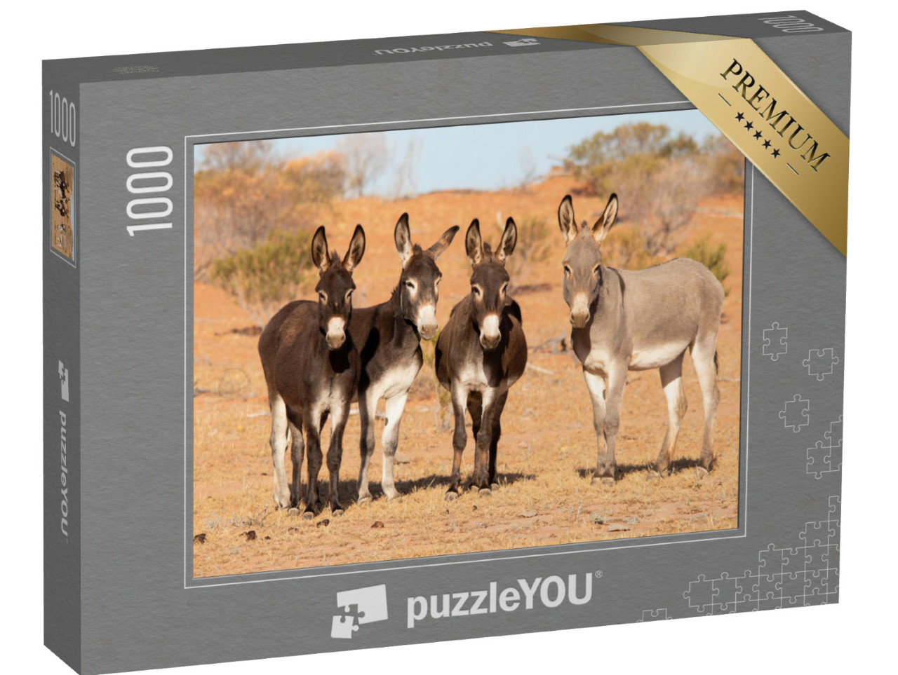 Puzzel 1000 stukjes „Ezels in de Australische outback“