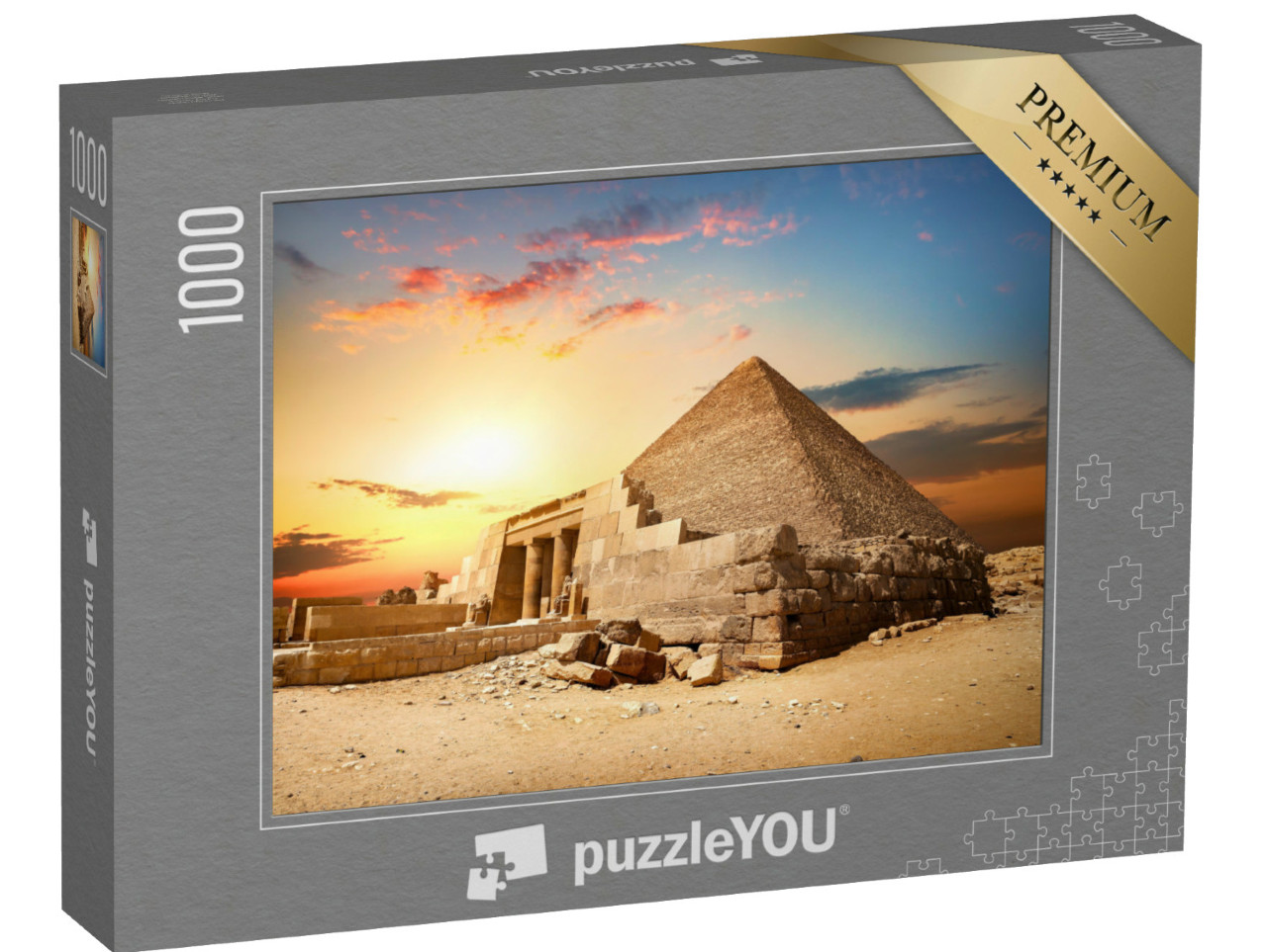 Puzzel 1000 stukjes „Ruïnes van de piramide van Cheops in Caïro, Egypte“
