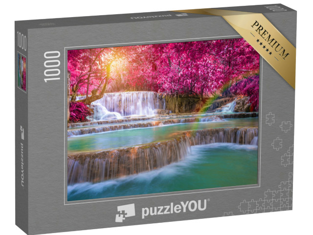 Puzzel 1000 stukjes „Adembenemend landschap van de Tat Kuang Si watervallen, Luang Prabang, Laos“