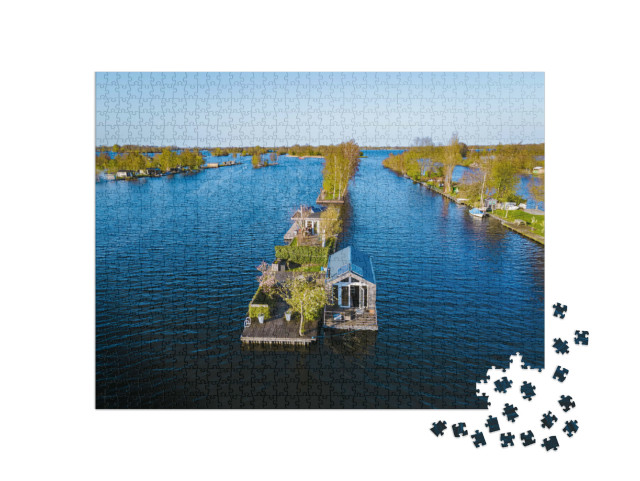 Puzzel 1000 stukjes „Vinkeveense Plassen met eilandjes bij Vinkeveen“