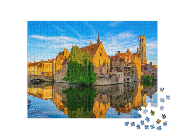 Puzzel 1000 stukjes „Prachtig historisch stadscentrum van Brugge, België“