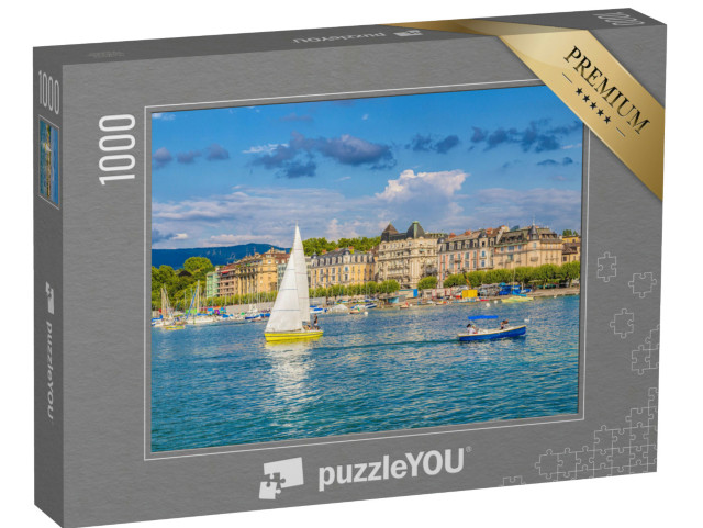 Puzzel 1000 stukjes „Historisch centrum van Genève en het Meer van Genève, Zwitserland“