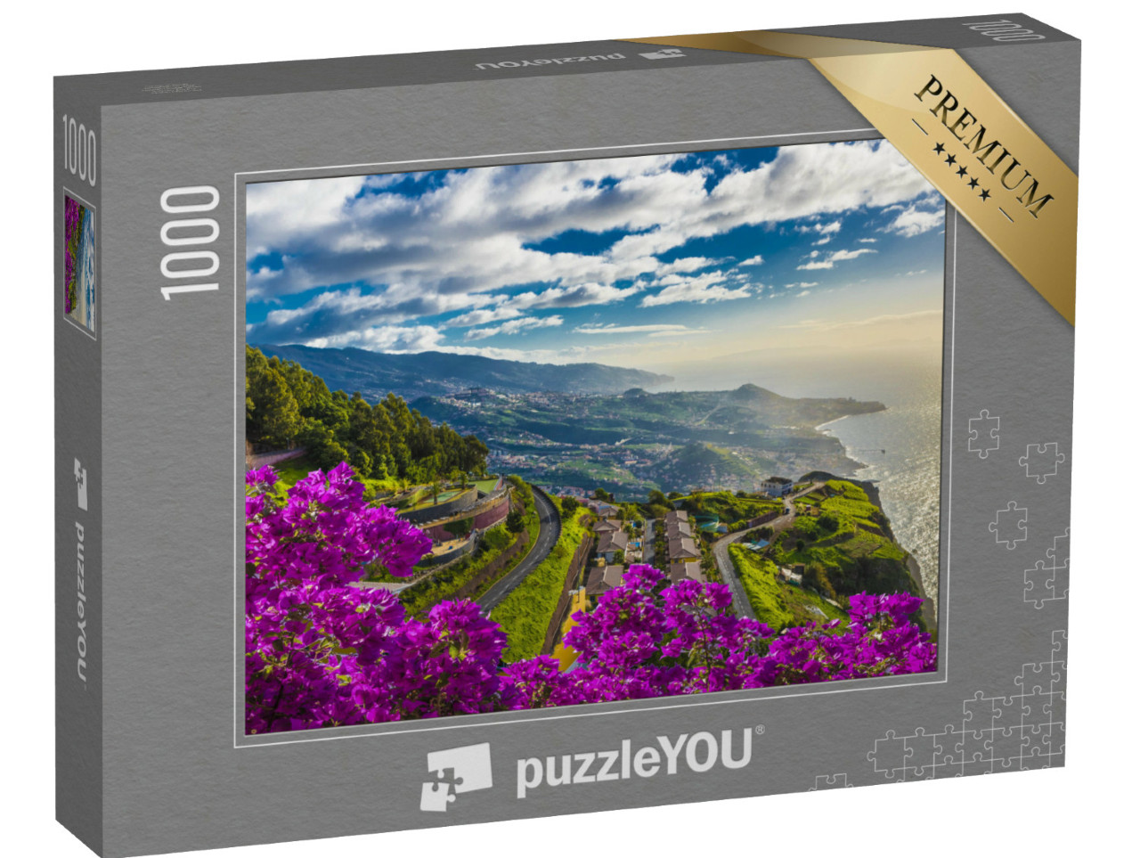 Puzzel 1000 stukjes „Luchtfoto vanaf het hoogste punt: Cabo Girao, eiland Madeira, Portugal“