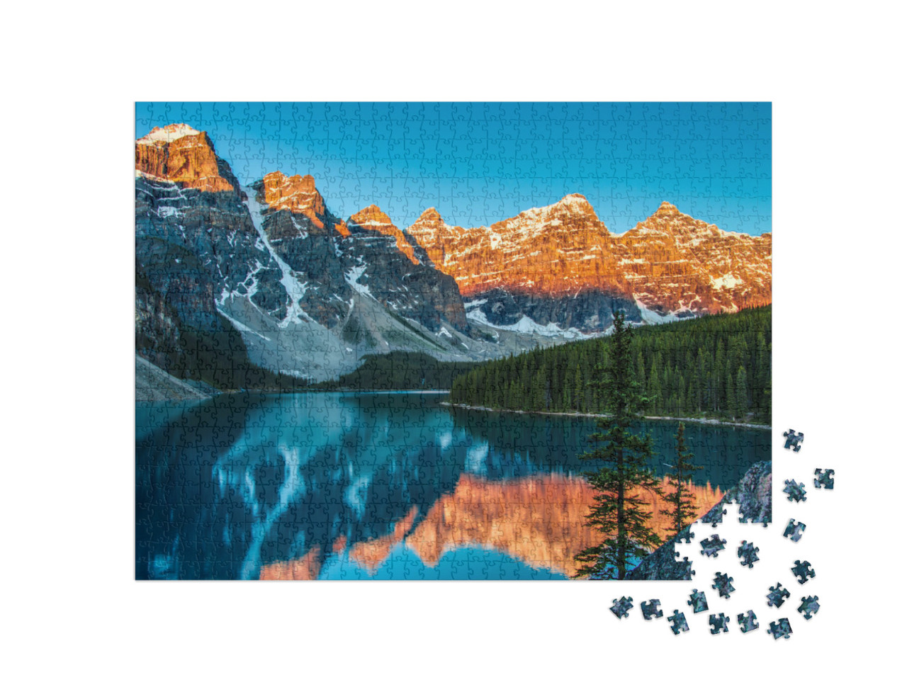 Puzzel 1000 stukjes „Zonsopgang bij Moraine Lake in Banff National Park“