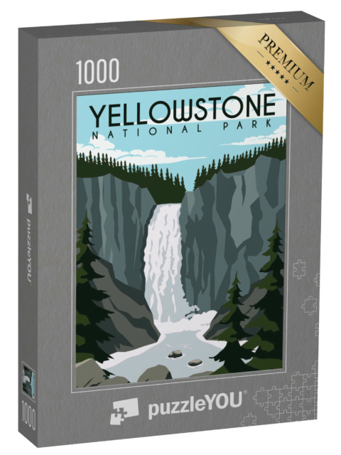 Puzzel 1000 stukjes „Vectorillustratie: Nationaal park Yellowstone“