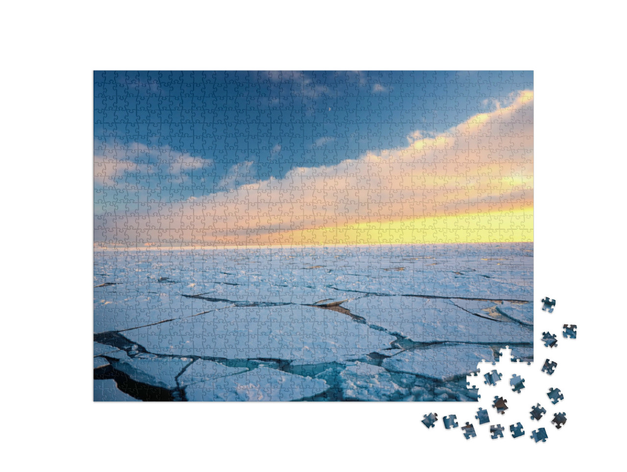 Puzzel 1000 stukjes „Opwarming van de aarde op de noordpool, Spitsbergen“