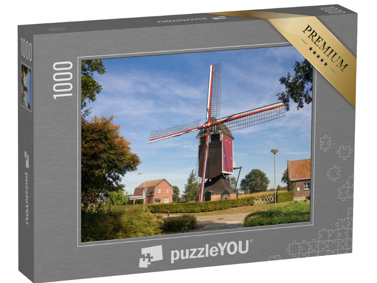 Puzzel 1000 stukjes „Sint Jan molen in het Nederlandse dorp Stramproy in de provincie Limburg“