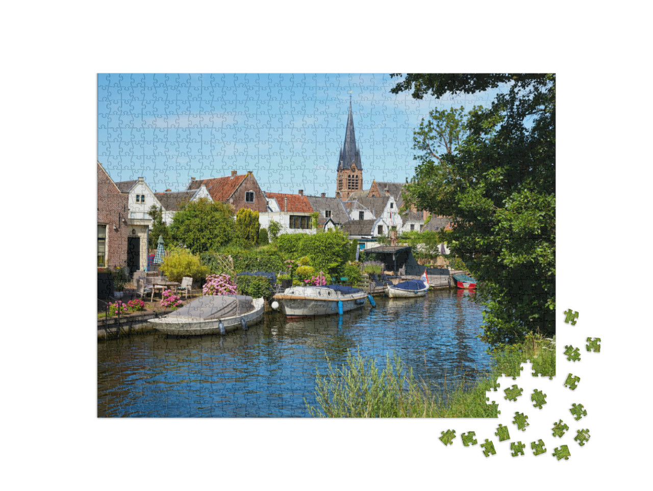 Puzzel 1000 stukjes „Breukelen met de Vecht, provincie Utrecht“