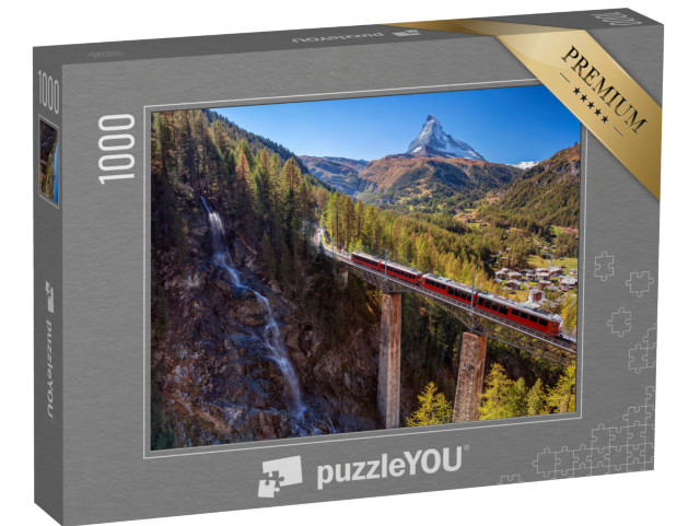 Puzzel 1000 stukjes „Waterval op de Matterhorn: Zwitserse Alpen in Wallis“