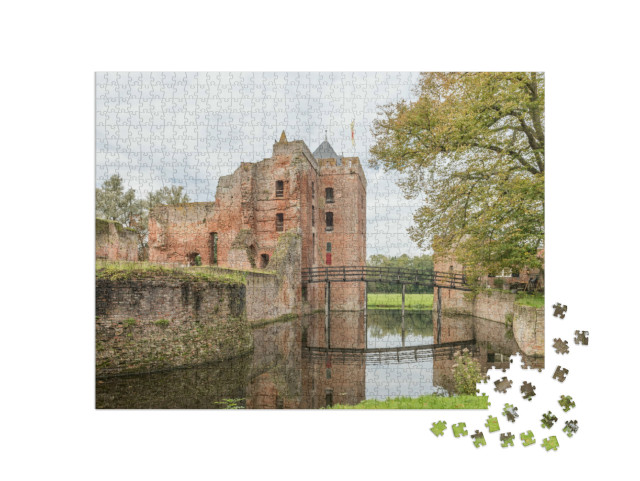 Puzzel 1000 stukjes „Overblijfselen van Kasteel Brederode in Nederland“