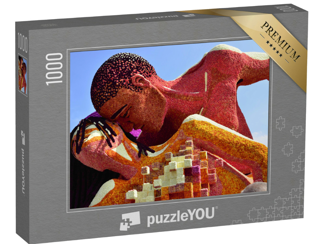 Puzzel 1000 stukjes „Bloemencorso Zundert, een teder, liefhebbend paar“
