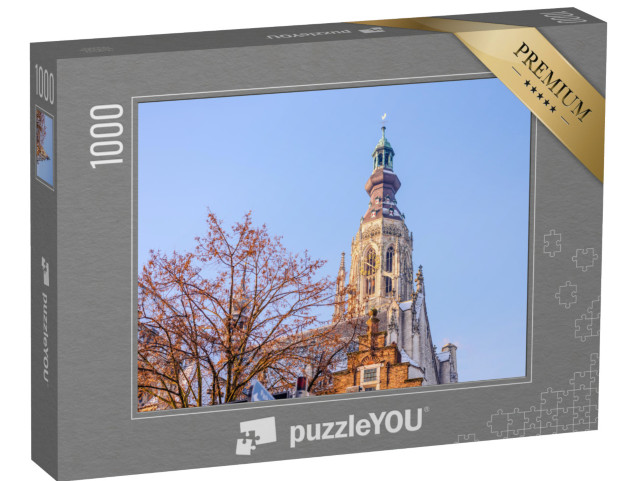 Puzzel 1000 stukjes „Stad Breda met de Grote Kerk“