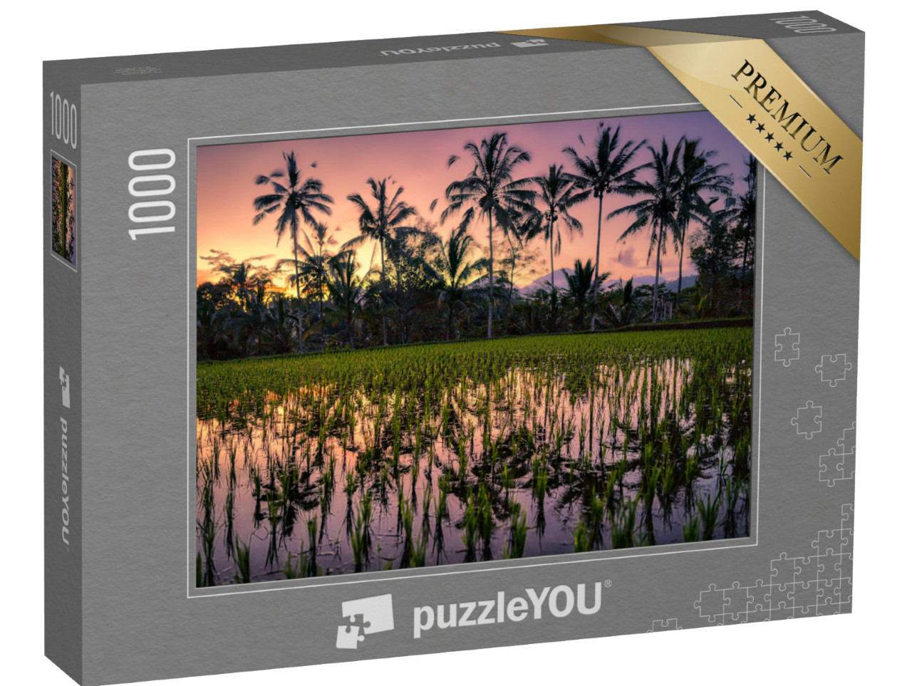 Puzzel 1000 stukjes „Rijstveld op Bali, Indonesië“