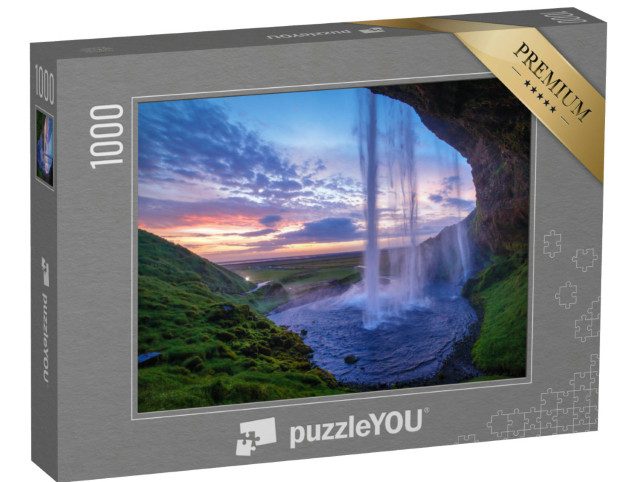 Puzzel 1000 stukjes „Seljalandfoss waterval bij zonsondergang, IJsland“