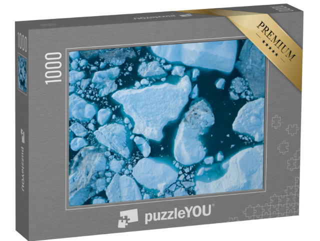 Puzzel 1000 stukjes „IJsbergen van de smeltende gletsjer, Icefjord, Ilulissat, Groenland“