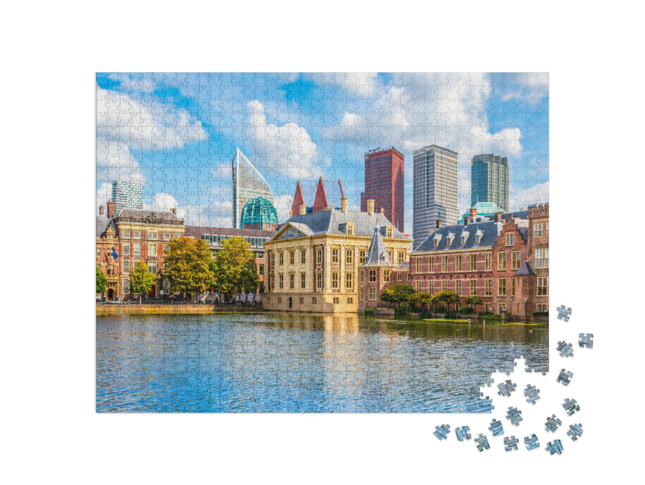 Puzzel 1000 stukjes „Skyline van Den Haag, Nederland“