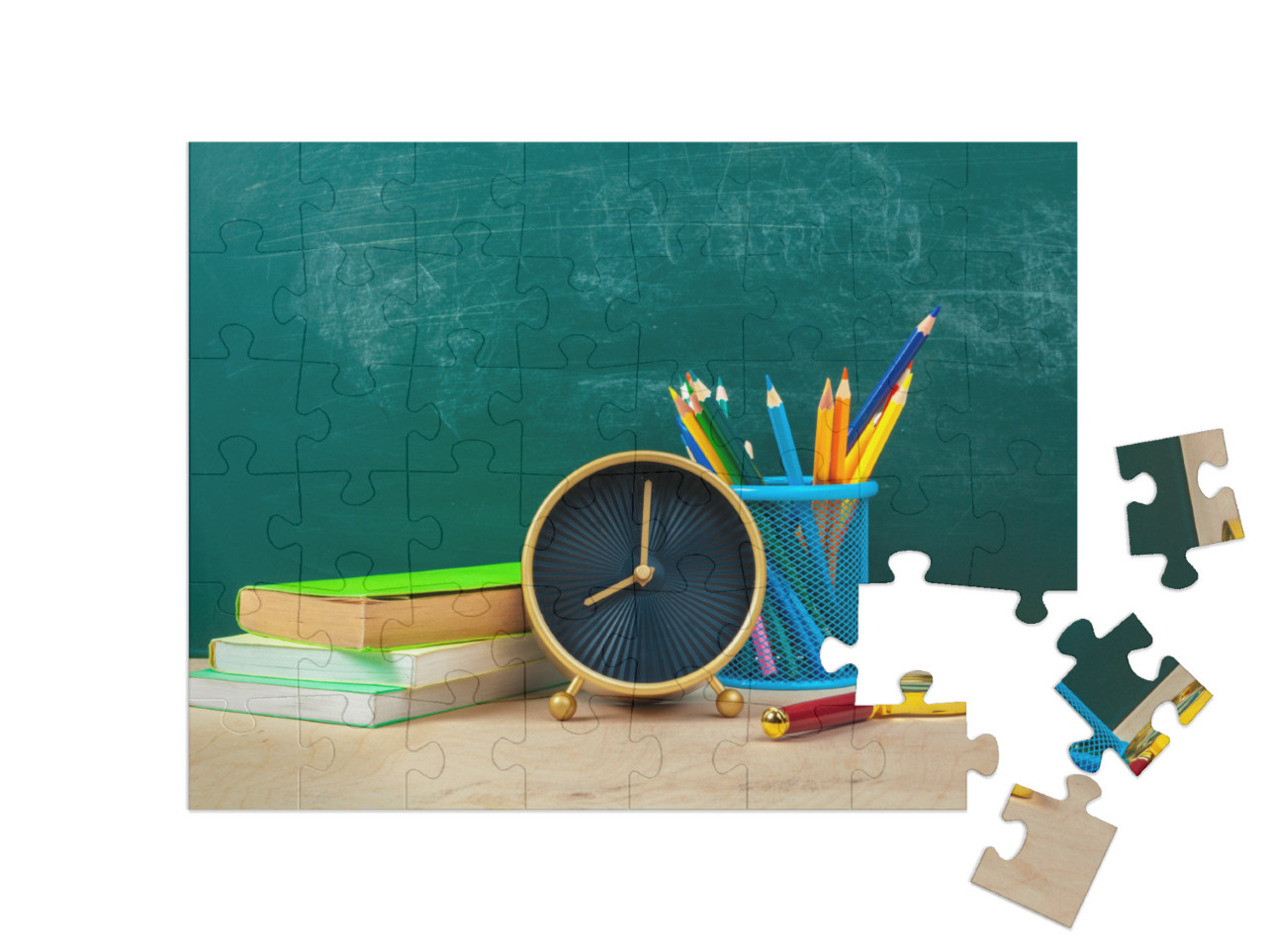 Puzzel 48 stukjes „Schoolbenodigdheden“