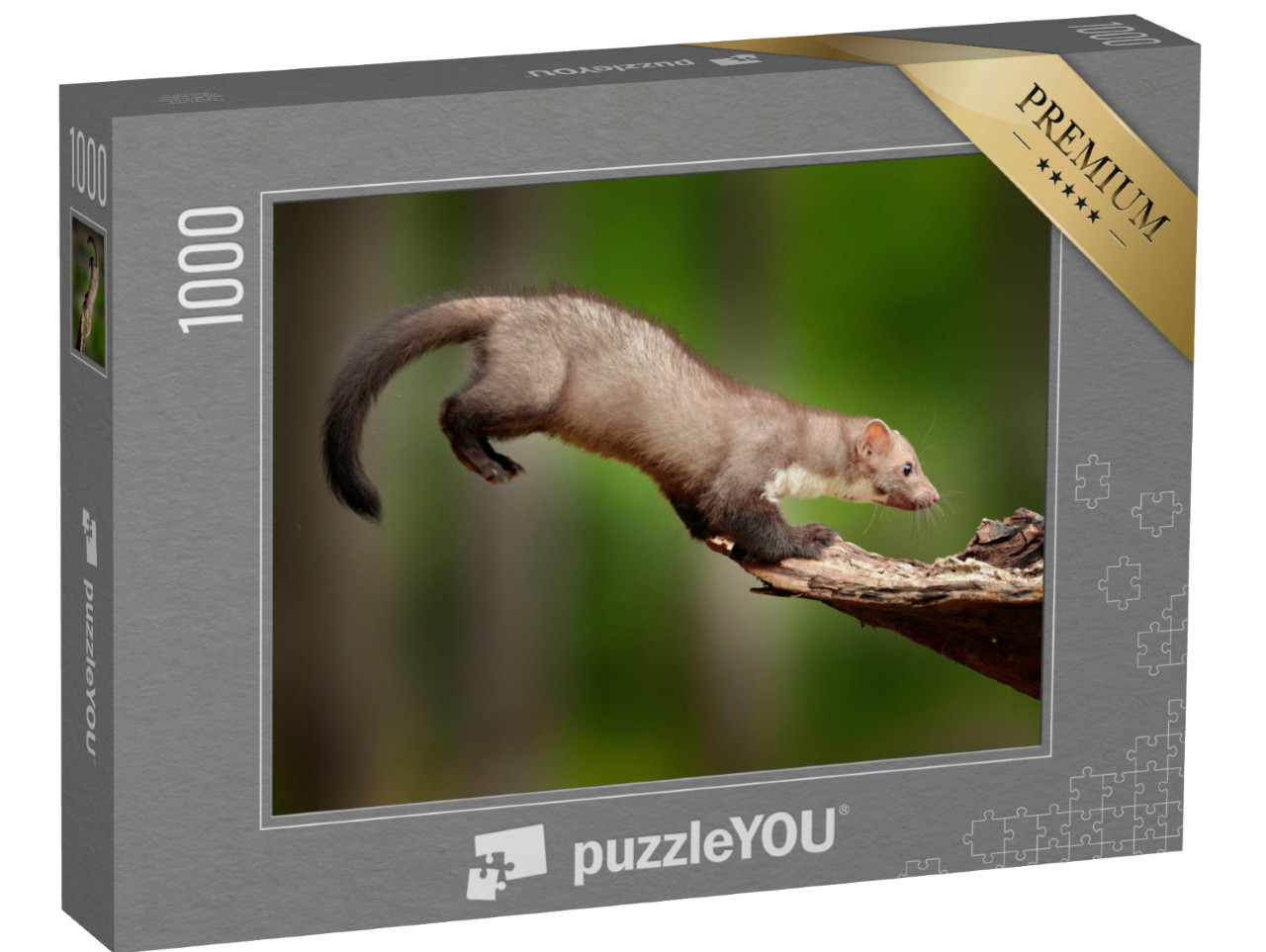 Puzzel 1000 stukjes „Springende boommarter, ook bekend als steenmarter“