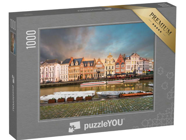 Puzzel 1000 stukjes „Prachtig uitzicht op het historische centrum van Gent, Brussel“