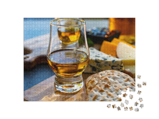 Puzzel 1000 stukjes „Whisky- en kaasproeverij“